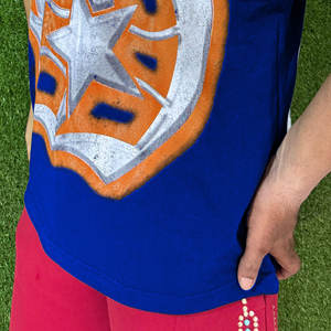 เสื้อยืดใส่ได้ทั้งชายและหญิงสำหรับฤดูร้อนเสื้อยืดแขนกุดผ้าคอตตอน100% สกรีนลายเฮงแนววินเทจ - Product Image 6