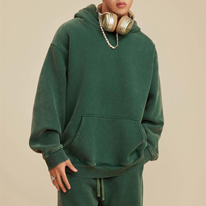 เสื้อมีฮู้ดผ้าคอตตอนผสมซักกรดเสื้อสวมหัวโอเวอร์ไซส์ผู้ผลิต OEM - Product Image 1