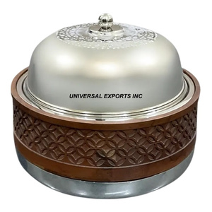 Stainless Steel Hotpot Round Shape Dinnerware Casserole Classic Stylish New Metal Food Warmer - Product Image 5
