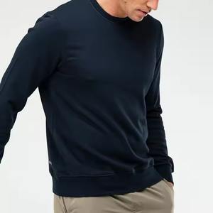 Prix de gros Sweatshirts pour hommes en coton mélangé Sweat-shirt uni à manches longues pour hommes avec logo personnalisé - Product Image 5