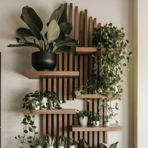 Artisanat pot de fleurs en bois souhaitant bien jardinière arrière-cour décor de jardin créatif jardinières en bois écorce pots de fleurs jardin - Product Image 6