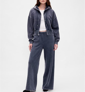 เสื้อฮู้ดผู้ชายผ้าคอตตอนมีซิปเสื้อมีฮู้ดของผู้ชายทรงโอเวอร์ไซส์ดีไซน์แบบพิเศษเสื้อผ้าแนวสตรีทแวร์ผ้า100% - Product Image 3