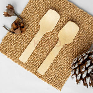 Cuchara de madera desechable biodegradable de alta calidad de 95mm, utensilios de Camping seguros para alimentos ecológicos, vajilla de fiesta Kego S160 - Product Image 1