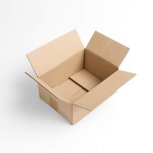 <b>Brown</b> Double Wave Corrugated Board Rigid <b>Box</b> 32x27x15 cm with Glossy Lamination for Shipping and Storage - Product Image 1