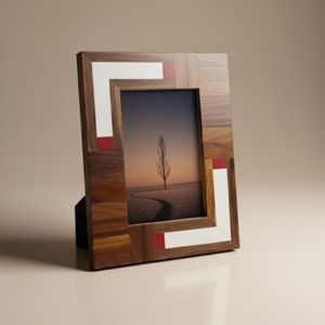 Marco de Fotos Moderno de Madera y Resina con Acabado Brillante, Tamaño/Forma/Color Personalizables para un Diseño Elegante para Decoración del Hogar/Oficina - Product Image 1