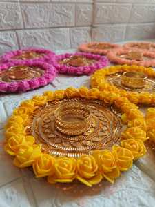 เชิงเทียนทรงกลมลายดอกไม้หลากสีแบบ rangoli ของตกแต่งกลางโต๊ะสำหรับเทศกาลดิวาลีตกแต่งงานปาร์ตี้กลางคืน - Product Image 4