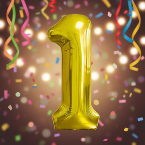 ลูกโป่งปาร์ตี้เลิฟ นูเมโร โกลด์ เอ็น 1 45 ซม. 12 ชิ้น/ถุง - Product Image 3