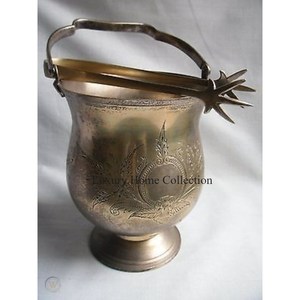 Forme de citrouille métal laiton coulé seau à vin refroidisseur et refroidisseur verres doré et argent ombre vaisselle fournitures de l'Inde - Product Image 4