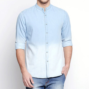 <b>Men's</b> Long Sleeve OEM Service Denim <b>Shirts</b> <b>for</b> Casual Wear Comfortable fit <b>Men's</b> <b>Shirts</b> <b>for</b> Solid Color - Product Image 1