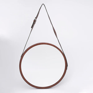 Handcrafted <b>Large</b> Wall Mirror Luxury Modern Antique Round <b>Framed</b> for Home Decor Bathroom Usage Made of Glass Metal Wood - Product Image 3