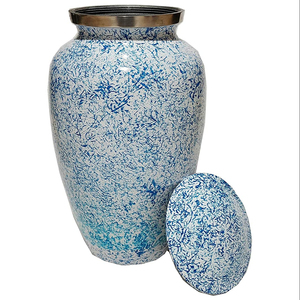 Durable Quality Aluminum Metal Cremation Urn for Adult Human Ashes Eco-Friendly Customizable Designs High <b>Gloss</b> Finish Classic - Product Image 1