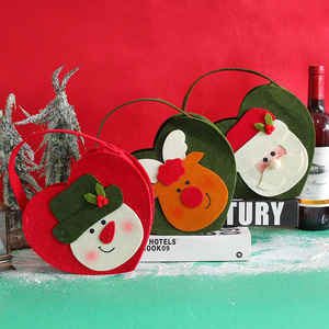 Sacs cadeaux en forme de cœur de Noël |   Sac à main 3D Père Noël, Sacs à bonbons en forme de pomme de dessin animé, Sacs à friandises de Noël - Product Image 4