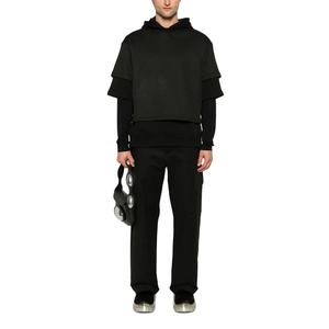 OEM Custom Elegant Double Layered Design Jersey Texture Waffle Knit <b>Overlay</b> Men Customization Pullover Hoodie For Men - Product Image 1