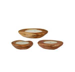 Fournisseur Bols à pâte rustiques en bois Grands bougeoirs en bois en forme de cœur pour la fabrication de bougies Décoration intérieure - Product Image 3