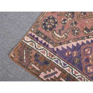 พรมตุรกีขนาดเล็ก 1.8x3.1 ฟุต (55x94 ซม.) สีน้ำตาลวินเทจ ทำจากขนสัตว์แท้ - Product Image 5