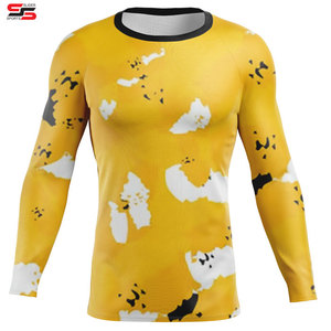 Wholesale Custom logo Sublimation Silk Screen <b>Printing</b> Men Long Sleeve Bjj Mma <b>Surf</b> Rash Guard - Product Image 3