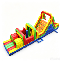 Château gonflable commercial avec parcours d'obstacles, trampoline intérieur, aire de jeux en bâche PVC, jouets de location