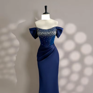 Demoiselle d'honneur moderne européen luxe Style robe de bal robe de mariée dames nouvelles perles élégantes perlées paillettes dentelle Tulle parole longueur - Product Image 1