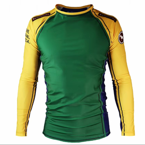 Nueva Llegada Cómodo Hombres Rash Guard Venta Color Sólido Manga Larga Fitness Wear Compresión Anti-UV UPF50 Transpirable - Product Image 1