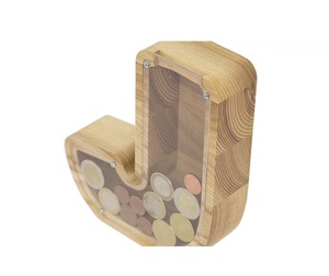 กล่องเงินมีตัวอักษร (มี2ขนาด)-กล่องเงินไม้-ธนาคาร-กล่องเหรียญไม้-กระปุกออมสินเด็ก-เงินเด็ก - Product Image 1