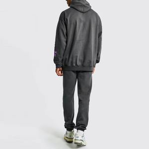 Conjunto de chándal pesado vintage con capucha de moda de invierno Patrón sólido para detalles bordados | MOQ bajo de diseño único - Product Image 2