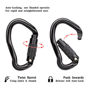 Custom 23kn Oor Vorm Platte Vergrendeling Licht Karabijnhaak Klimmende Aluminium Karabijnhaken - Product Image 4