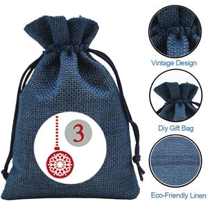 Compte à rebours <span class=keywords><strong>de</strong></span> luxe <span class=keywords><strong>calendrier</strong></span> noël toile <span class=keywords><strong>de</strong></span> jute suspendus cadeau bonbons sacs avec autocollants numéros pour noël <span class=keywords><strong>calendrier</strong></span> <span class=keywords><strong>de</strong></span> l'avent sac - Product Image 4