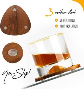 Wooden Coasters with Absorbent Felt , Home <b>Bar</b> Accessories , Coasters for Coffee Table , <b>Bar</b> Set Coasters Decor for Drinks - Product Image 5
