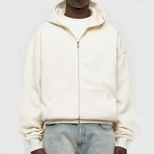 Personnalisé tricoté fermeture éclair à capuche surdimensionné poids lourd Streetwear coton de haute qualité vierge fermeture éclair hommes sweats à capuche - Product Image 5