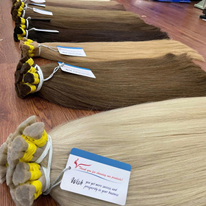 Extensions de cheveux humains Remy vietnamiens en vrac pour le tressage, lisses naturelles, sans trame, pointes épaisses, plusieurs couleurs - Product Image 2