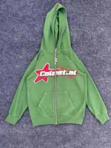 Sweat à capuche zippé personnalisé en molleton épais 500 g/m², écologique, vintage, effet vieilli, coupe oversize, délavé à l'acide, imprimé effet soleil délavé - Product Image 3
