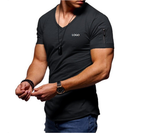 Camiseta de algodón 100% de alta calidad para hombre, ropa de calle de gran tamaño con bordado personalizado, Camiseta de punto informal al por mayor - Product Image 4