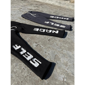 Conjunto Deportivo Personalizado de Dos Piezas para Hombre, Pantalones Deportivos Acampanados y Sudadera Corta con Capucha, Estilo Y2K - Product Image 3