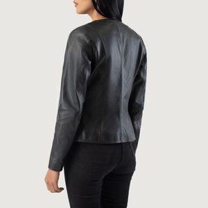 Chaqueta de cuero personalizada de primera calidad para mujer, estilo motorista de moda, fabricante de alta calidad para tiendas minoristas - Product Image 5