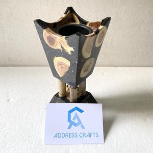 Quemador Mubkhar de resina de madera de estilo árabe, de venta directa de fábrica Oud quemador de incienso, decoración del hogar, quemador Oud de resina hecho a mano Mubakhar - Product Image 1