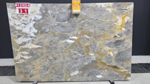 Dalle de marbre Baran Gold, marbre gris avec des veines blanches et dorées, pierre naturelle turque polie 2 cm pour mur décoratif, îlot de cuisine - Product Image 4