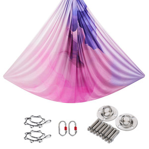 Meilleur hamac de yoga aérien anti-gravité balançoire <span class=keywords><strong>lit</strong></span> de yoga volant de couleur dégradée avec faible étirement en nylon durable - Product Image 3