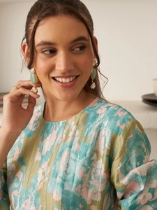 Vestido corto de algodón con bloque de mano indio para mujer, vestido elegante para fiesta, regalo de cumpleaños para niña, regalo para ella, estampado floral de verano - Product Image 4