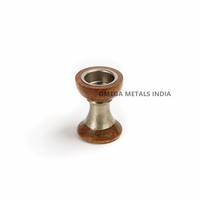 Quemador de Incienso de Acero Inoxidable de Alta Calidad con Base de Madera, Decoración India Árabe para Aromatizar el Hogar, Uso Religioso en Interiores