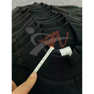 Camiseta de Cuello Alto de Algodón Personalizada para Hombre, 320G, Talla 3XL, Hombros Caídos, Ajuste Holgado, Camiseta Lisa de Gran Peso - Product Image 6