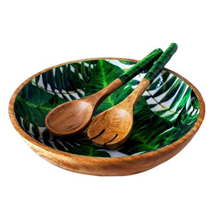 Cuenco para servir comida y ensalada de Color marrón de tamaño personalizado para restaurante 100% cuencos de madera ecológicos hechos a mano naturales - Product Image 5