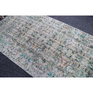 พรมตุรกีวินเทจขนาด 4.9x8.9 ฟุต, พรมปูพื้น, พรมขนสัตว์สีเขียว - Product Image 3