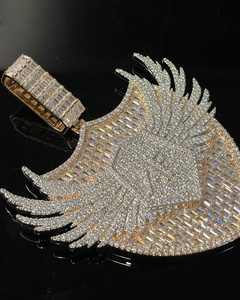 Pendentif et breloques de mode Hip Hop personnalisés en argent sterling 925 avec moissanite VVS, test diamant positif, plaqué rhodium et or - Product Image 4