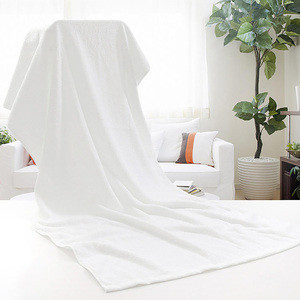 Pakistan Fabrication Ensemble de serviettes en coton durable Logo personnalisé Taille blanc uni Serviettes de bain d'hôtel à usage multiple - Product Image 5