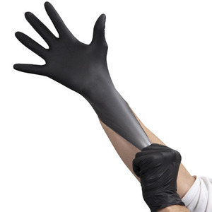 Arrivée 2024 Meilleures ventes Gants de travail noirs jetables en nitrile à cinq doigts avec logo personnalisé, imperméables, antidérapants, confortables et sans couture - Product Image 3