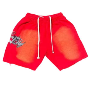 Personnalisé Hommes Vintage Sun Dye Fade Sweat Coton Shorts Bord Brut Puff Impression Hommes Acid Wash Gym Shorts - Product Image 4