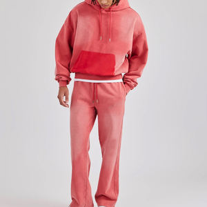 Survêtement de jogging surdimensionné en molleton technique à capuche personnalisé pour l'hiver, 100% coton uni, pour hommes - Product Image 6