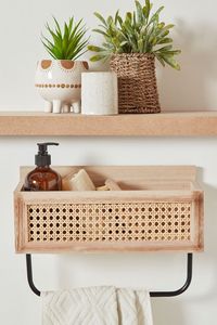 Toallero de ratán pulido duradero con acabado liso Ideal para casas de campo tradicionales y estilo de baño artístico - Product Image 3