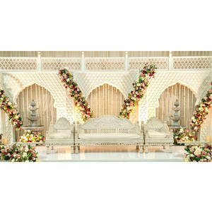 Juego de Muebles para Escenario de Boda Musulmana Walima, Personalizado en el Reino Unido, de Fibra de Vidrio Ligera, Nuevo, Marcos de Fondo para Bodas Pakistaníes - Product Image 1