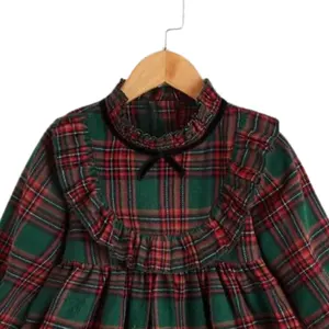 Checkered Baby Clothes Short Sleeve New Sequins Girls Dresses Kids Girl Prince Dress Christmas Party High Quality ODM OEM